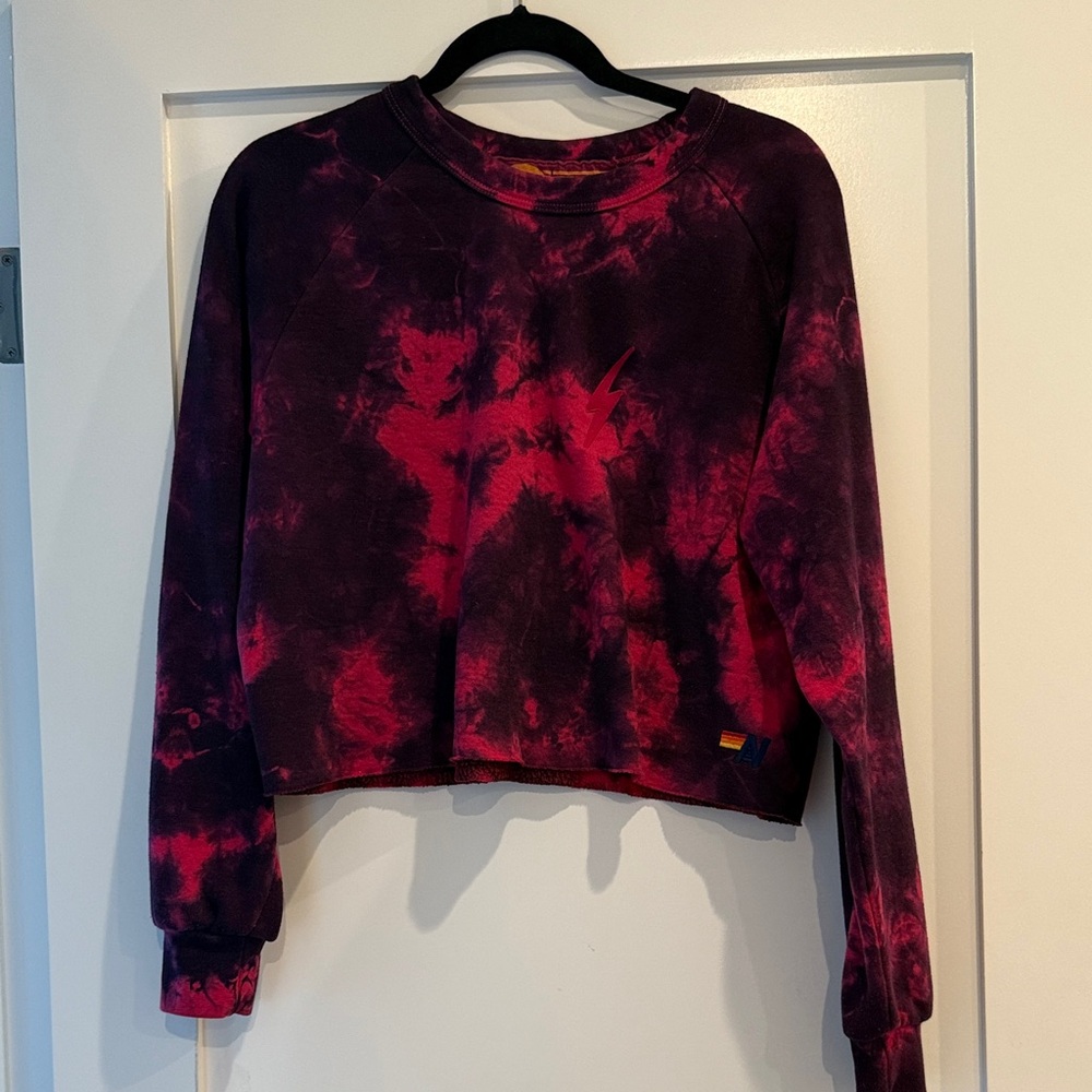 Aviator Nation Women’s L Tie-Dye Cropped Sweatshirt